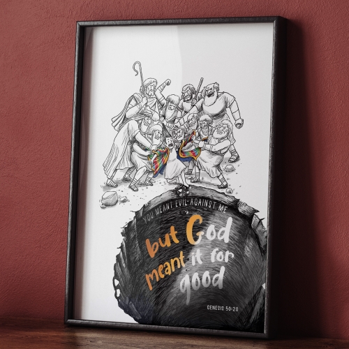 A4 Image of Joseph being thrown into the pit by his brothers