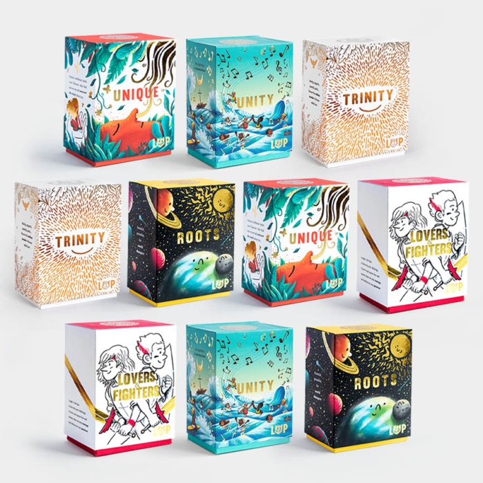 bundle of ten Verse Card collections photograhed showing the outside of the gift boxes